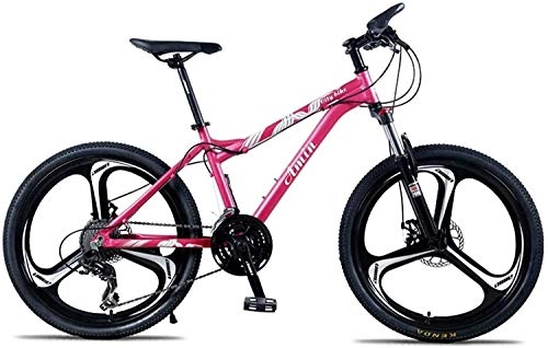 Mountain Bike : MJY Bicycle 24 inch 27-Speed Mountain Bike Aluminum Alloy Full Frame Wheel Front Suspension Female Off-Road Student Shifting Adult Bicycle Disc Brake 6-20, Pink 8