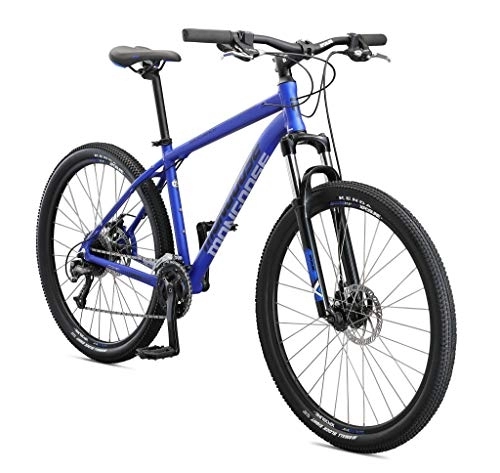 Mountain Bike : Mongoose Switchback Comp Adult Mountain Bike, 9 Speeds, 27.5-inch Wheels, Mens Aluminum Small Frame, Blue