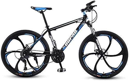 Mountain Bike : Mountain Bicycle 24 / 26 Inch Multiple Variable Speed 21 / 24 / 27 / 30 Speed Bicycle Adult Men and Women MTB Bike Double Disc Brake High Carbon Steel Frame Urban Track Damping Bike Black-30 speed_26 inches