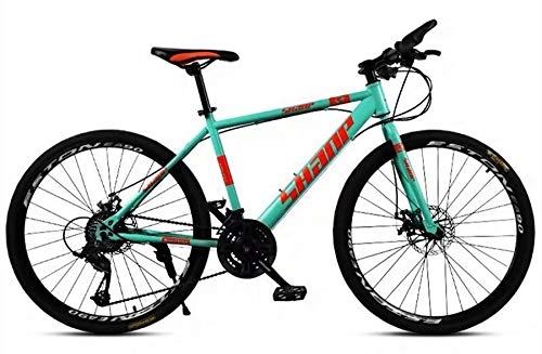 Mountain Bike : Mountain Bicycle 26 Inch, High Carbon Steel And Aluminum Alloy Frame 24 Speed MTB Bike Spoked Wheel Road Bike Outdoor Bike, Blue