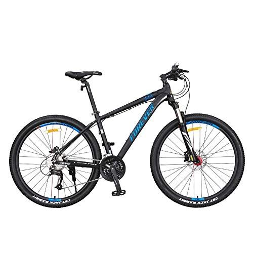 Mountain Bike : Mountain Bicycle 27.5 Inch Full Suspension Mountain Bike 27 Speed Off-Road Dual Oil Disc Brake Shock-Absorbing Front Fork City Bike (black blue)