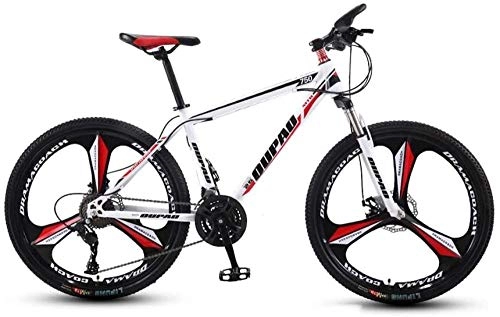 Mountain Bike : Mountain Bicycle Multiple Variable Speed 21 / 24 / 27 / 30 Speed Bicycle Adult 24 / 26 Inch Adult Men and Women MTB Bike Double Disc Brake High Carbon Steel Frame Urban Track Damping Bike Red-30 speed_26 inc