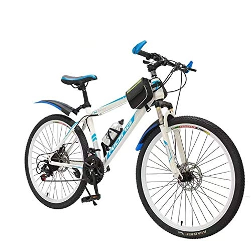 Mountain Bike : Mountain Bike 20 Inch, 22 Inch, 24 Inch, 26 Inch Bicycle Aluminum Alloy Frame, Male And Female Outdoor Sports Road Bike (Color : White, Size : 20 inches)