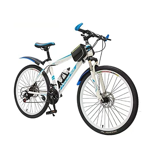 Mountain Bike : Mountain Bike 20 Inch, 22 Inch, 24 Inch, 26 Inch Bicycle Aluminum Alloy Frame, Male And Female Outdoor Sports Road Bike (Color : White, Size : 22 inches)