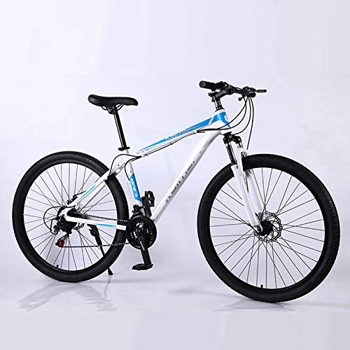 Mountain Bike : Mountain Bike 21 / 24 / 27 Speed Mountain Bike Ultra Light Aluminum Alloy Bicycle Double Disc Brake Bicycle Outdoor Sports Mountain Bike-21Speed_White_Blue