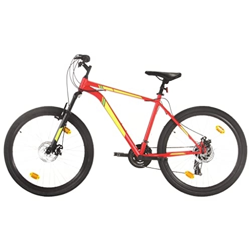 Mountain Bike : Mountain Bike 21 Speed 27.5 inch Wheel 42 cm Red +Frame / fork material: Steel