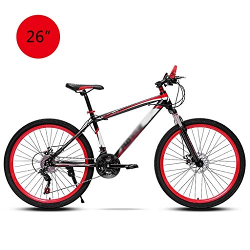 Mountain Bike : Mountain Bike 21-speed Variable Speed Off-road Vehicle 26-inch Bicycle Dual Disc Brake System Sedentary Not Tired Tiredless Commuter Mini Small Mobility Bicycle Suspension Front Fork Unisex(Color:red)