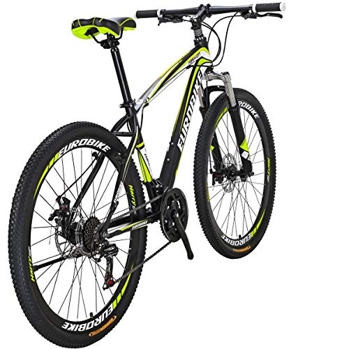 Mountain Bike : Mountain Bike, 21 Speeds Bike, 17.5Inch Carbon Steel Frame, 27.5 Inch Wheels, Disc Brakes, Multiple Colors[UK In Stock] (spoke-yellow)