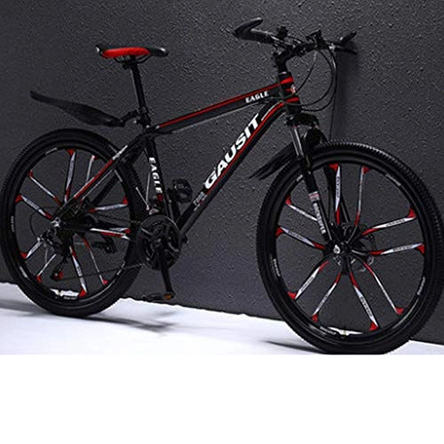 Mountain Bike : Mountain Bike, 24 / 26 Inch Shock Absorption Ultra-Light Oil Disc Shift Male And Female Young Students Cycling Bicycle, Black Red