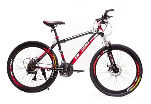Mountain Bike : Mountain bike 26" 21 speed L-TWOO gears WANDA tyres medium MAX RIDER HEIGHT 170cm 5'7 (NS4 BLACK / RED)