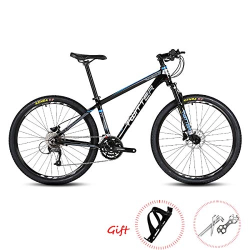 Mountain Bike : Mountain Bike 26 / 27.5Inch SHIMANO M370-27 Speeds Adults Off-road Bike with Shock Absorber and Dual Line Disc Brake Mens Womens Ultralight Aluminum Alloy Bicycles, Black1, 27.5"*15.5