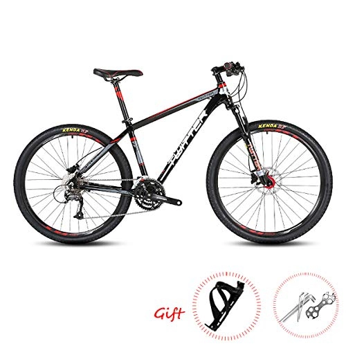 Mountain Bike : Mountain Bike 26 / 27.5Inch SHIMANO M370-27 Speeds Adults Off-road Bike with Shock Absorber and Dual Line Disc Brake Mens Womens Ultralight Aluminum Alloy Bicycles, Black2, 27.5"*15.5