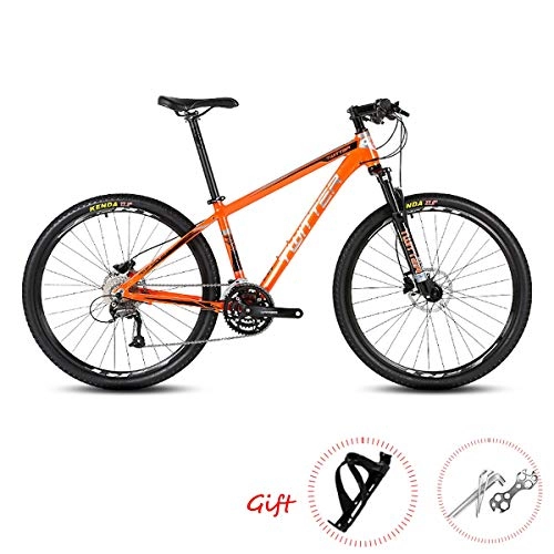 Mountain Bike : Mountain Bike 26 / 27.5Inch SHIMANO M370-27 Speeds Adults Off-road Bike with Shock Absorber and Dual Line Disc Brake Mens Womens Ultralight Aluminum Alloy Bicycles, Orange, 27.5"*15.5
