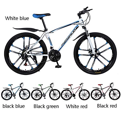 Mountain Bike : Mountain Bike 26 Inch 27 Speed Adult Mountain Bike Mountaineering Mountain Bike Variable Speed Bicycle Off-Road Variable Speed Men and Women Bicycle, White red, 26 inch 27 speed