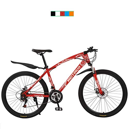 Mountain Bike : Mountain Bike 26 inch bike 30-blade spoke wheel MTB adult bike white, black, red, orange and blue 5 colors optional