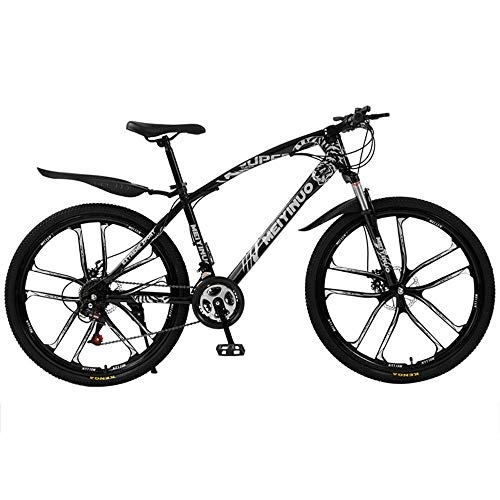 Mountain Bike : Mountain Bike, 26 Inch High Carbon Steel Off-Road Bike, 5 Wheel StyleS And 3 Speed Modes Can Be Selected, Dual Disc Brake Men's Womens Soft Tail Mountain Bike(black)