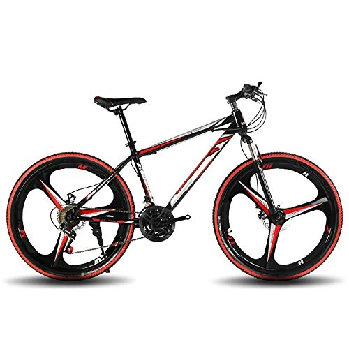 Mountain Bike : Mountain Bike 26 Inches, Bicycle with 3 Cutter Wheel, Adult Men And Women Mountain Bike, black red