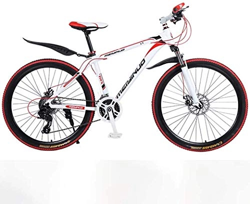 Mountain Bike : Mountain Bike 26In 27-Speed for Adult Lightweight Aluminum Alloy Full Frame Wheel Front Suspension Mens Bicycle Disc Brake, Red, D XIUYU (Color : Red)