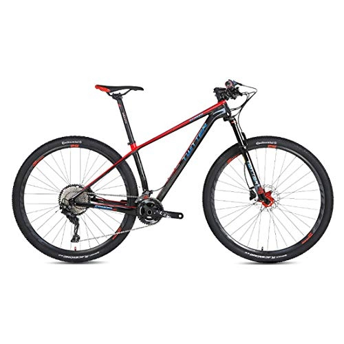 Mountain Bike : Mountain Bike, 27.5 / 29 Inch with Super Lightweight Carbon Fiber SHIMANO Oil Disc Brake, Premium Full Suspension and SHIMANO XT / M8000-22 / 33 Speed Gear, BR, 27.5inch*15inch