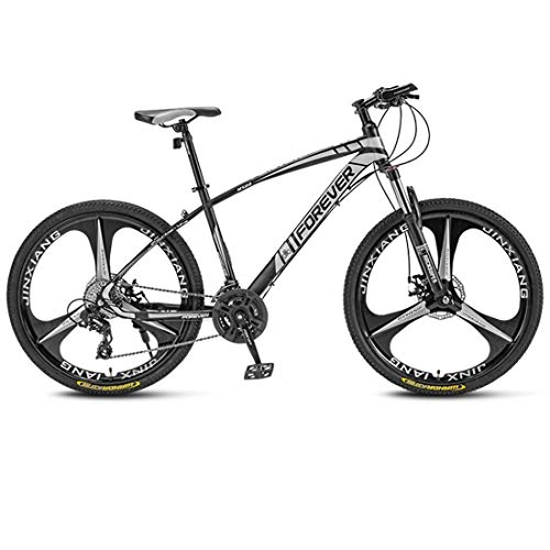 Mountain Bike : Mountain Bike 27.5 Inch, 3-Spoke Wheels, Lock Front Fork, Off-Road Bicycle, Double Disc Brake, 4 Speeds Available, for Men Women, A, 21 speed