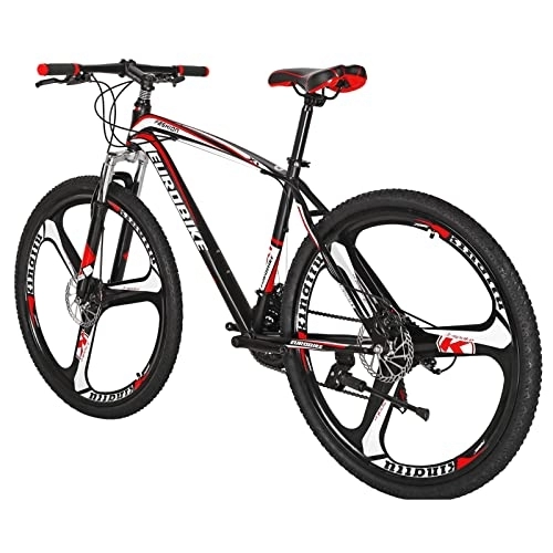 Mountain Bike : Mountain Bike 27.5inch, Dual Disc Brake, X1 21_Speed Mountain Bike for Man, 27.5inchs Carbon_steel frame Mountain Bicycle (Red 27.5MAG)