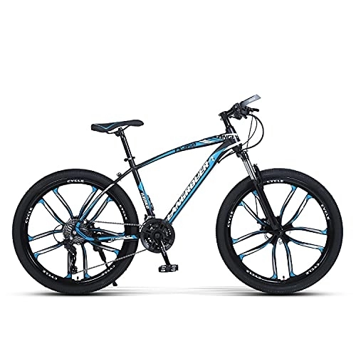 Mountain Bike : Mountain Bike 27-Speed 26-Inch Variety of Tires Optional Light Mountain Bike Double Disc Brake Shock Front Fork Is Suitable for Adults, Teenagers, Blue, D