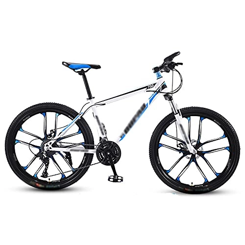 Mountain Bike : Mountain Bike, Adult Variable-speed Shock-absorbing Bicycle, Lightweight Adult Student Cross-country Road Racing(Color:Ten knife wheel-white and blue)