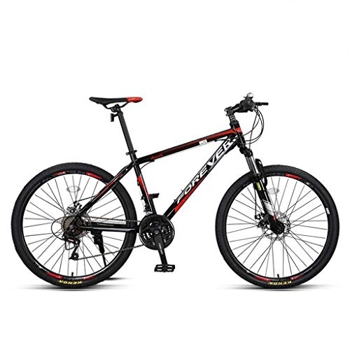 Mountain Bike : Mountain Bike, Aluminium Alloy Bicycles, Double Disc Brake and Front Suspension, 27 Speed, 26" Wheel (Color : Black)