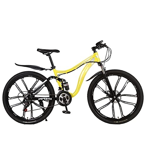 Mountain Bike : Mountain Bike Bicycle 10-knife one-wheel, double shock absorption and double disc brake 21 / 24 / 27 speed (black red; black blue; white blue; yellow; pink) youth off-road