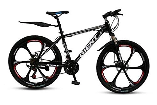 Mountain Bike : Mountain Bike Bicycle 21 Speed 24 / 26 Inch Five Knife One Wheel Shock Absorber Adult Male and Female Students 2019-Black_26 inch
