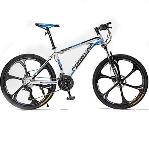Mountain Bike : Mountain Bike Bicycle, 24 / 26 Inch Road Bike, Carbon Steel MTB Bicycles, 21 / 24 / 27 / 30 Speed Hardtail Mountain Bikes Men And Women'S, blue, 26 Inch 24 Speed