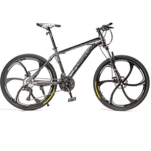 Mountain Bike : Mountain Bike Bicycle, 24 / 26 Inch Road Bike, Carbon Steel MTB Bicycles, 21 / 24 / 27 / 30 Speed Hardtail Mountain Bikes Men And Women'S, gray, 24 Inch 24 Speed