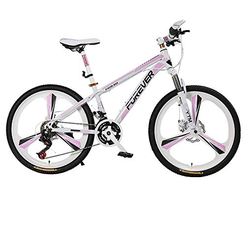 Mountain Bike : Mountain Bike Bicycle Adult Female Student 24 / 26 Inch 24 Variable Speed Aluminum Alloy Double Disc Brake Integrated Wheel Bicycle Designed For Women, B, 26
