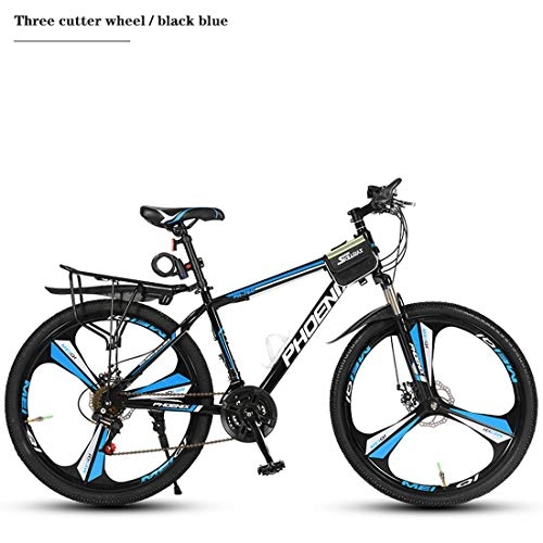 Mountain Bike : Mountain Bike Bicycle, Aluminum Alloy Frame, Double Disc Brake, 26 Inch Wheels, 21 / 24 / 27 / 30 Speed, 3 Cutter Wheels, 6 Cutter Wheels, C1, 21