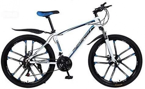 Mountain Bike : Mountain Bike Bicycle, PVC And All Aluminum Pedals, High Carbon Steel And Aluminum Alloy Frame, Double Disc Brake, 26 Inch Wheels (Color : B, Size : 21 speed)