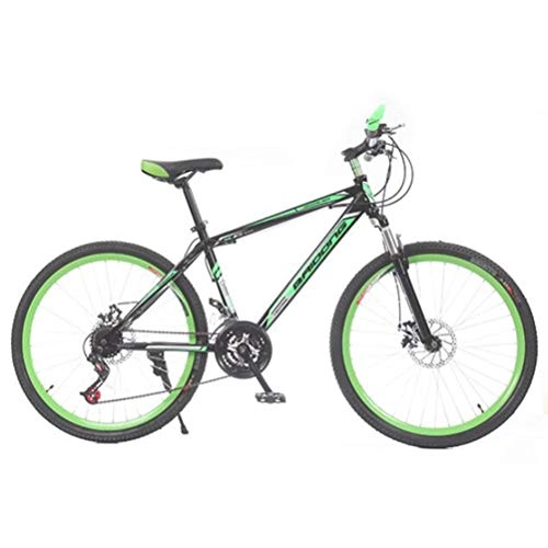 Mountain Bike : Mountain Bike Boy Outdoor Travel Bike, 20 inch city road Bicycle Freestyle Bike (Color : Black green)