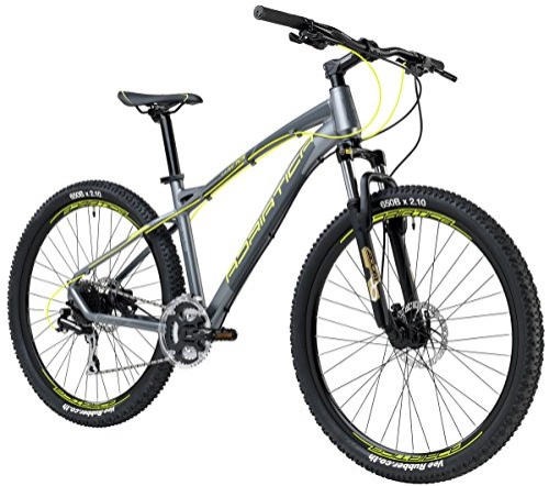 Mountain Bike : Mountain Bike Cycles Adriatica Wing RS 27.5with Aluminium Frame, Hydraulic Disc Brakes, Front Fork Suspension Forks, 27.5", Shimano 24Speed Wheels, Grey / Yellow