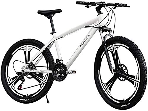 Mountain Bike : Mountain Bike for Men 26inch Carbon Steel Mountain Bike 21 Speed Bicycle Full Suspension MTB, White