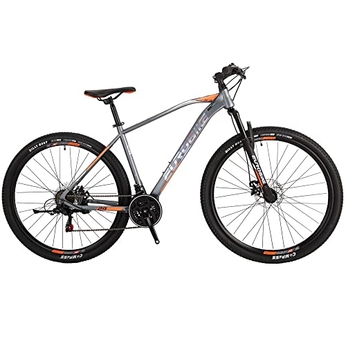 Mountain Bike : Mountain Bike For Men 29 inch Wheels XL Large Frame For Adult Front Suspension (gray orange)