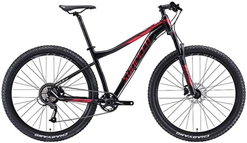 Mountain Bike : Mountain Bike for Men Women, 9-Speed Adult Big Wheels Hardtail MTB Bikes, Aluminum Frame Front Suspension Bicycle, Mountain Bicycle, Fast-Speed Comfortable Seniors Youth, Red, 17 Inch Frame