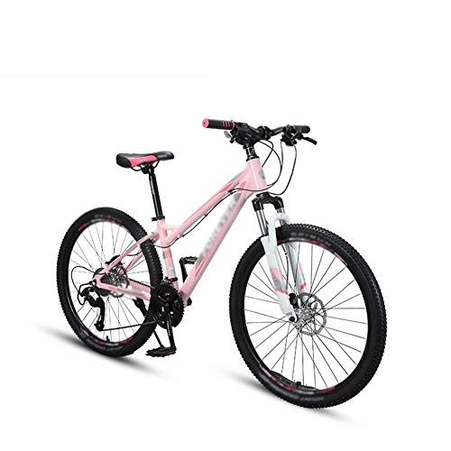 Mountain Bike : Mountain Bike For Women, 30 Speed 26 Inch MTB Bicycle Suspension Fork With Aluminum Frame Disk Brake Mountain Trail Bike Pink Run-anmy0717 (Color : Pink)