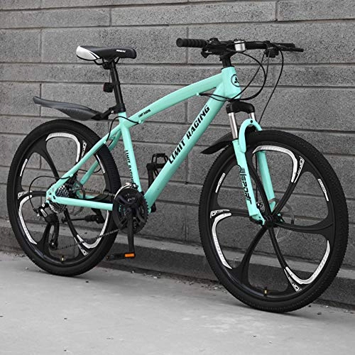 Mountain Bike : Mountain Bike, Full Suspension MTB with Double Disc Brake, Thickened Carbon Steel Frame, Country Gearshift Hard Tail Mountain Bicycle, Blue 27 speed, 24 inches
