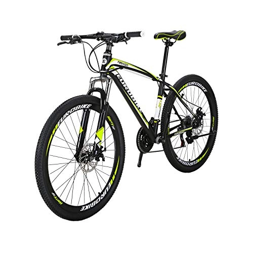 Mountain Bike : Mountain Bike LZ X1 27.5inches Mountain Bicycle 21Speeds Dual Disc Brake Mens Mountain Bike Yellow X1 27.5 Spoke
