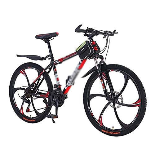 Mountain Bike : Mountain Bike Mountain Bike 21 Speed Carbon Steel Frame 26 Inches Wheels Disc Brake Bike For A Path, Trail & Mountains(Size:24 Speed, Color:Red)