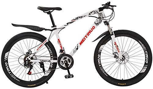 Mountain Bike : Mountain Bike Mountain Bike Dual Disc Damping 26-Inch Bicycle for Adult Students Travel Outing, white, 21