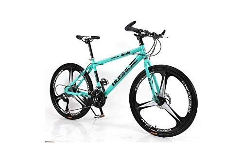 Mountain Bike : Mountain Bike, Mountain Bike Unisex Mountain Bike 21 / 24 / 27 / 30 Speed ​​High-Carbon Steel Frame 26 Inches 3-Spoke Wheels Bicycle Double Disc Brake for Student, Blue, 16 Inche