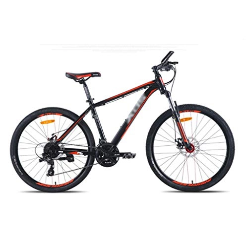 Mountain Bike : Mountain Bike Rising Sun 300A Series Leisure Travel 24-speed Suspension Front Fork 26 Inch Aluminum Alloy Mechanical Disc Brake Black Blue 17 (recommended Height 165-180cm) ( Color : Red )
