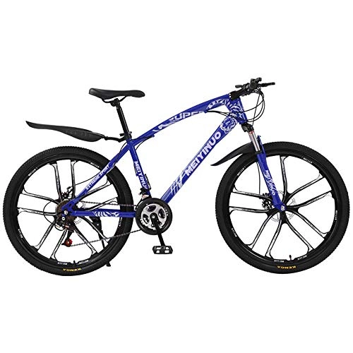 Mountain Bike : Mountain Bike Shock Absorber Bicycle 26-inch White Male And Female Mountain Bikes, 5 Wheel StyleS And 3 Speed Modes Can Be Selected(blue)