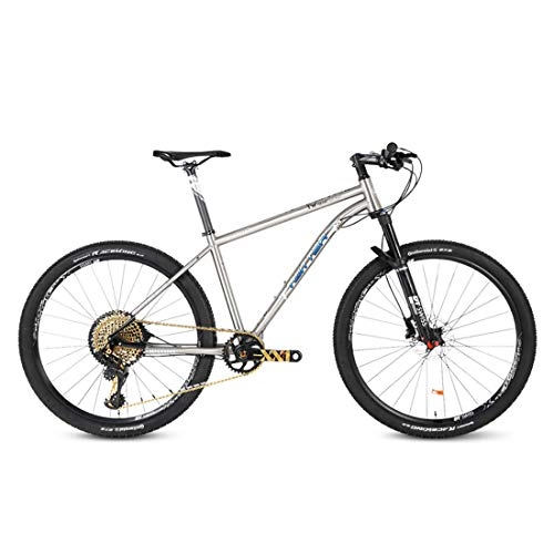 Mountain Bike : Mountain Bike with Titanium Steel Frame, 27.5 / 29 Inch - SHIMANO Oil Disc Brake, Premium Full Suspension and SRAM-XX1-12 Speed Gear, 29inch*17inch