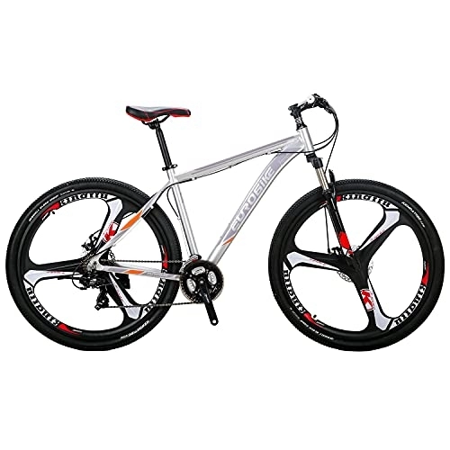 Mountain Bike : Mountain Bike, YH-X9 Mountain bike 29 inch for men, 21 Speed, 29er Large Bicycle, Aluminum Bikes (3-SPOKE SILVER)